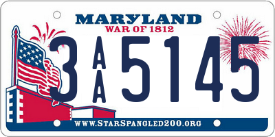 MD license plate 3AA5145