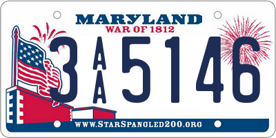 MD license plate 3AA5146