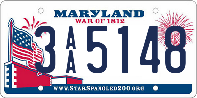 MD license plate 3AA5148