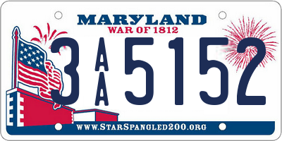 MD license plate 3AA5152