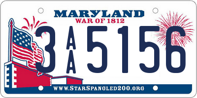 MD license plate 3AA5156