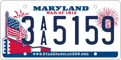 MD license plate 3AA5159