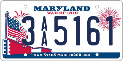 MD license plate 3AA5161