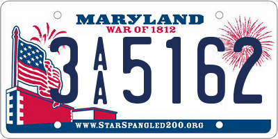 MD license plate 3AA5162