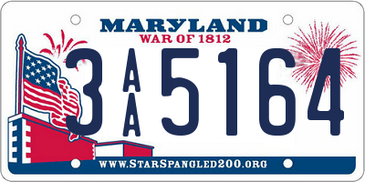 MD license plate 3AA5164