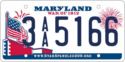 MD license plate 3AA5166