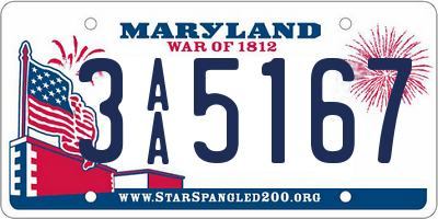 MD license plate 3AA5167