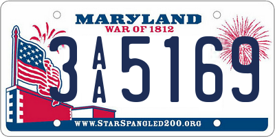 MD license plate 3AA5169