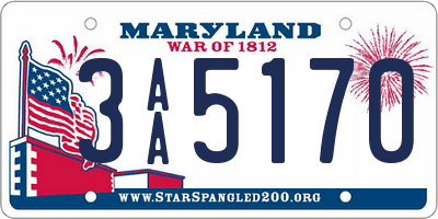 MD license plate 3AA5170