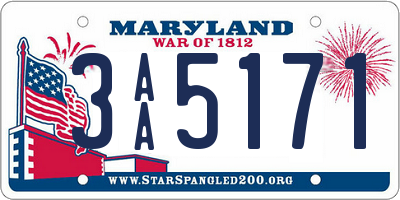 MD license plate 3AA5171