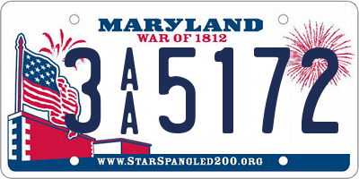 MD license plate 3AA5172