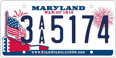 MD license plate 3AA5174