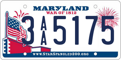 MD license plate 3AA5175