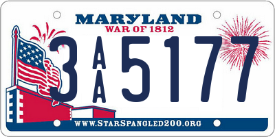 MD license plate 3AA5177