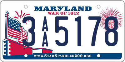 MD license plate 3AA5178