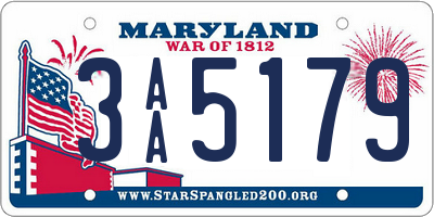 MD license plate 3AA5179