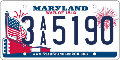 MD license plate 3AA5190