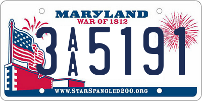 MD license plate 3AA5191