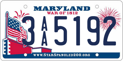 MD license plate 3AA5192