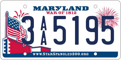 MD license plate 3AA5195