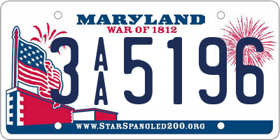 MD license plate 3AA5196