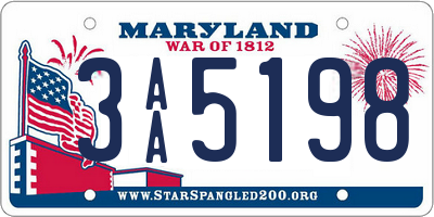 MD license plate 3AA5198