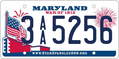 MD license plate 3AA5256