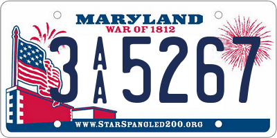 MD license plate 3AA5267