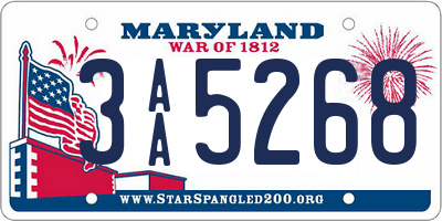 MD license plate 3AA5268