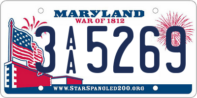 MD license plate 3AA5269