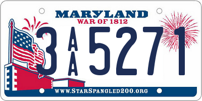 MD license plate 3AA5271