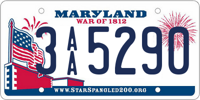 MD license plate 3AA5290