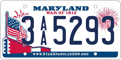 MD license plate 3AA5293