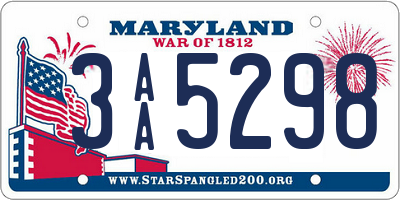 MD license plate 3AA5298