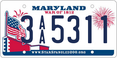 MD license plate 3AA5311