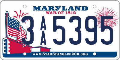 MD license plate 3AA5395