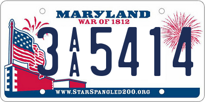 MD license plate 3AA5414