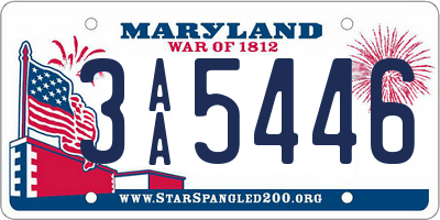 MD license plate 3AA5446