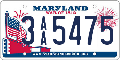MD license plate 3AA5475