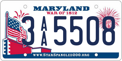 MD license plate 3AA5508