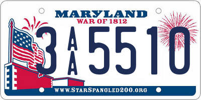 MD license plate 3AA5510