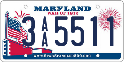 MD license plate 3AA5511