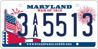 MD license plate 3AA5513