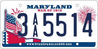 MD license plate 3AA5514