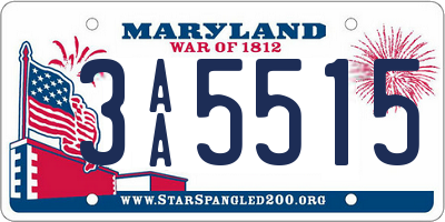 MD license plate 3AA5515