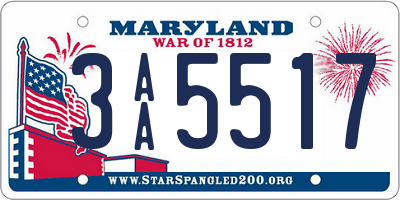 MD license plate 3AA5517