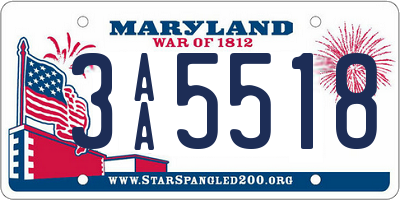 MD license plate 3AA5518