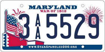 MD license plate 3AA5529