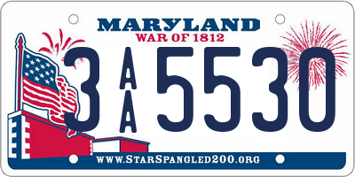 MD license plate 3AA5530