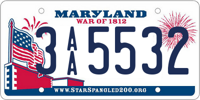 MD license plate 3AA5532